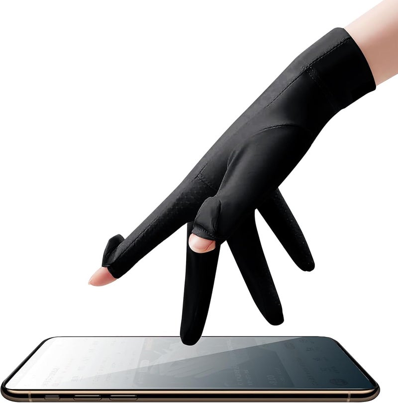 GREUS Thin Ice Silk Sun Gloves for Women UV Protection Driving Cycling Gloves UPF 50+ Touchscreen Breathable Anti-Slip Lightweight Summer Outdoor - Image 5